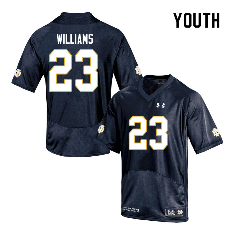 Youth #23 Kyren Williams Notre Dame Fighting Irish College Football Jerseys Sale-Navy - Click Image to Close
